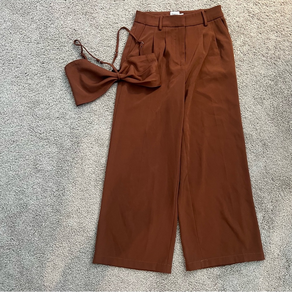 Princess Polly Brown Wide Leg Pant Set